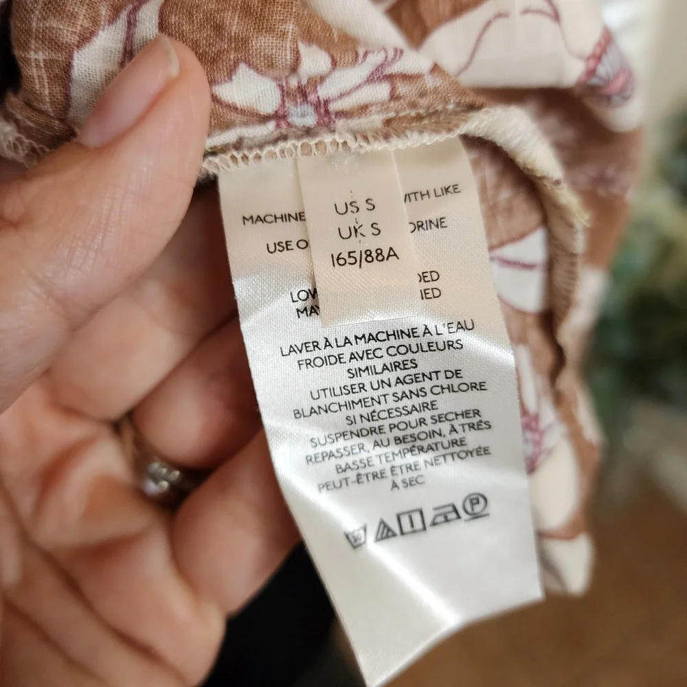 Free People Miss Daisy Top Vintage Combo Print Puff Sleeves | Small | EUC